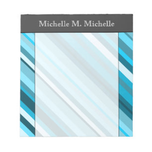 Ozean-Inspirierte Blaue/aquamarine/Aqua-Streifen; Notizblock