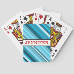 Ozean-Inspirierte Blaue/aquamarine/Aqua-Streifen + Spielkarten
