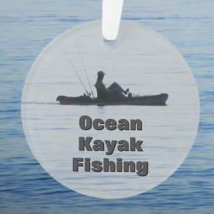 Ozean-Kajak-Angeln schwarze Silhouette Kajaking Bl Ornament