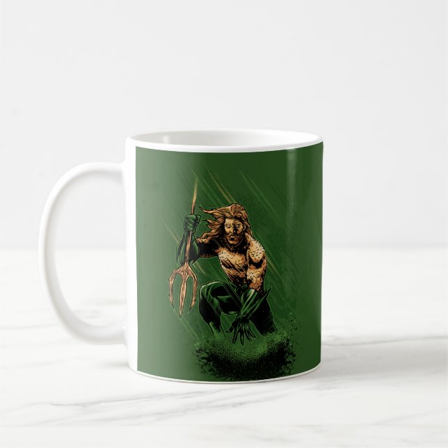 Ozean-König Trident Krieger Dynamische Comic-Kunst Kaffeetasse (Links)