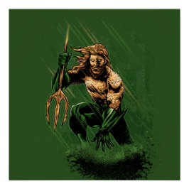 Ozean-König Trident Krieger Dynamische Comic-Kunst Poster
