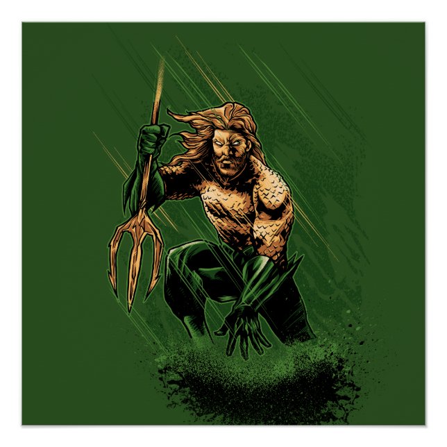 Ozean-König Trident Krieger Dynamische Comic-Kunst Poster (Vorderseite)