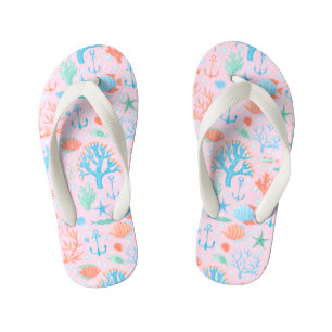 Ozean Korallen Anker Engel Fisch Kinder Flip Flops