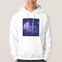 Ozean-Kosmos-Qualle-Weißer Pullover-Hoodie