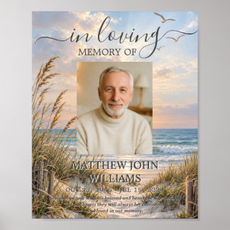 Ozean Küsten männlich weiblich Foto Trauer Gedenks Poster