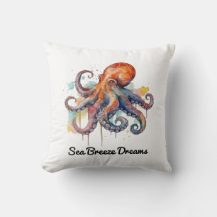 Ozean-Laune: Bunter Oktopus Kissen