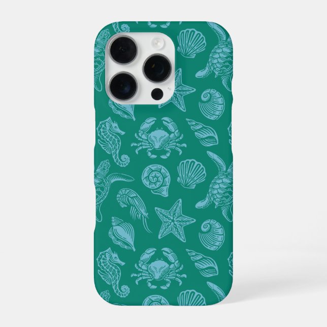 Ozean-Lebensmuster - Meeresästhetik  iPhone 16 Pro Hülle (Rückseite)