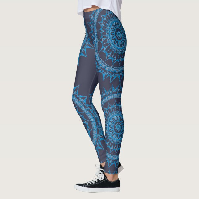 Ozean-Mandala durch Megaflora Entwurf Leggings (Links)