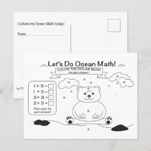 Ozean-Mathe-Färbpostkarte Postkarte