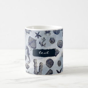 Ozean Meeresleben Nautische Muscheln Strand Kaffee Kaffeetasse
