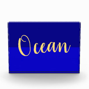 OZEAN Moderne Zweifarbig Royalblaue Farbkombinatio Fotoblock