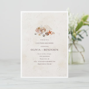 Ozean Muscheln Strand Paare Hochzeit Brausebad Einladung