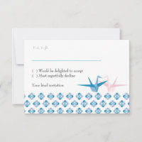 Ozean / Rose Origami Cranes Wedding RSVP