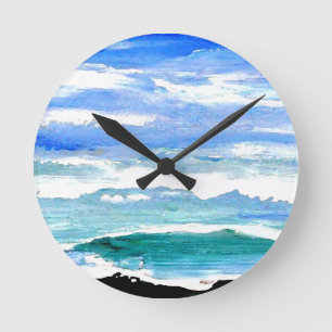 Ozean-Ruhe-Meer bewegt Oceanscape Dekor-Geschenke Runde Wanduhr