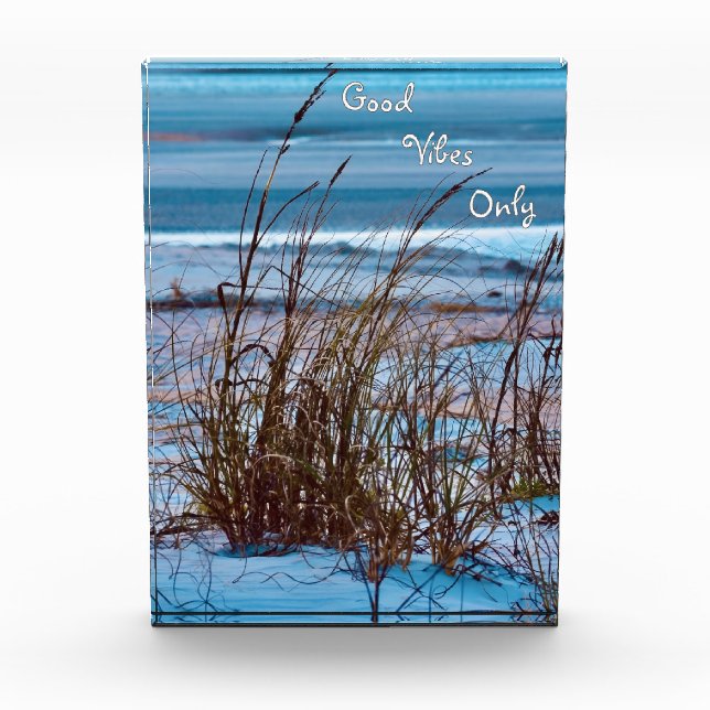 Ozean-Sanddünen-Glas Fotoblock (Vorderseite)