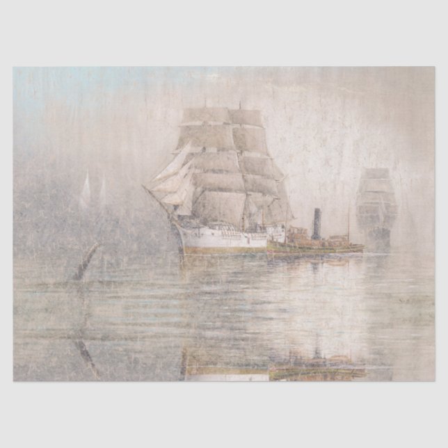 Ozean-Scherer-Schiffs-Boots-Hafen-Seeseidenpapier Seidenpapier (Vorderseite)