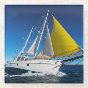 Ozean-Segeln in einer Yacht Glasuntersetzer