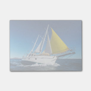 Ozean-Segeln in einer Yacht Post-it Klebezettel