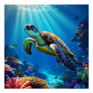 Ozean Serenity Meeresschildkrötenposter Poster