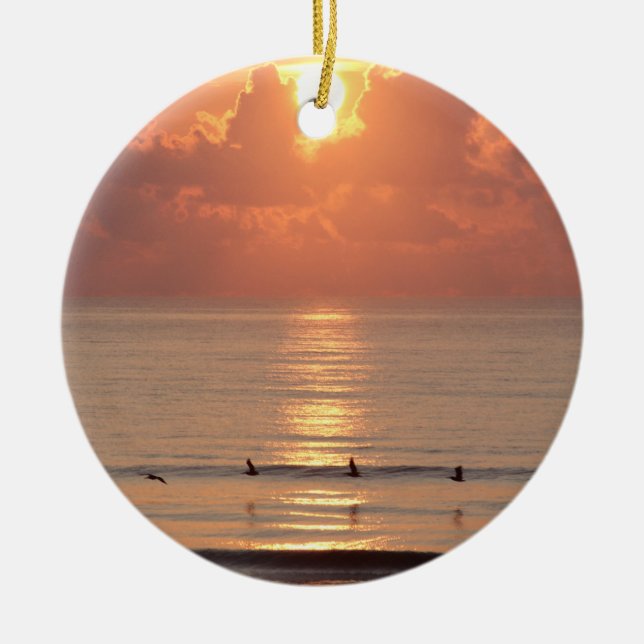 Ozean-Sonnenaufgang Daytona Beach, Keramikornament (Vorne)