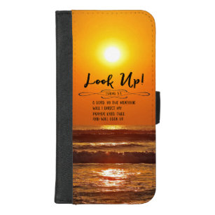 Ozean-Sonnenaufgang-Psalm-Morgen-Gebets-Schrift iPhone 8/7 Plus Geldbeutel-Hülle