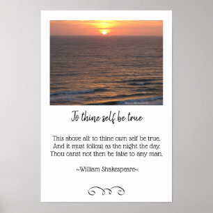 Ozean-Sonnenaufgang-Seelandschaft und Shakespeare- Poster