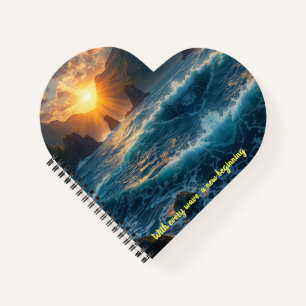 Ozean-Sonnenuntergang-Berg-Zitat-Inspirations-Tage Notizbuch
