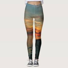 Ozean-Sonnenuntergang-Leggings Leggings