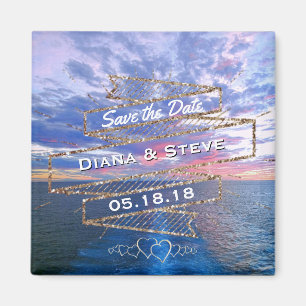 Ozean-Sonnenuntergang-romantische Strand-Hochzeit Magnet