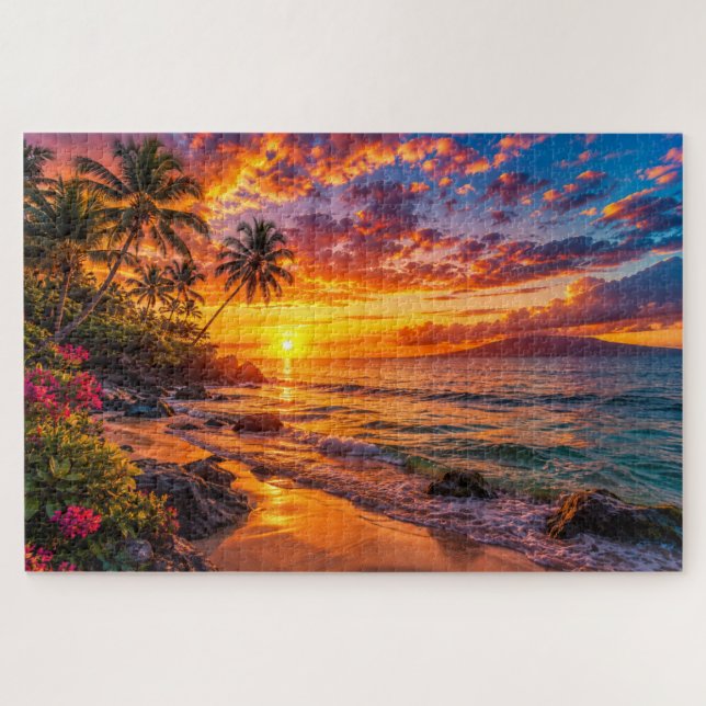 Ozean-Sonnenuntergangs-Escape-Puzzle (Horizontal)
