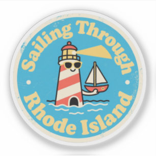Ozean-Staat-Charm_ Leuchtturm von Rhode Island im  Aufkleber