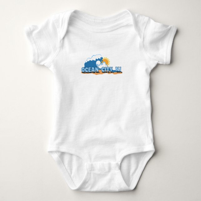 Ozean-Stadt Baby Strampler (Vorderseite)