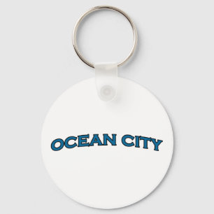 Ozean-Stadt-Maryland gewölbtes Text-Logo Schlüsselanhänger
