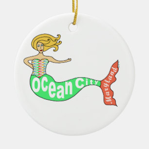 Ozean-Stadt, Maryland-Meerjungfrau Keramikornament