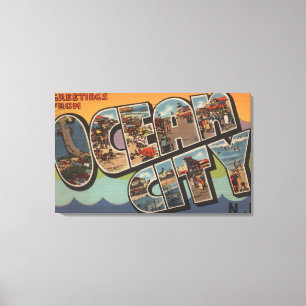Ozean-Stadt, New-Jersey - große Buchstabe-Szenen Leinwanddruck