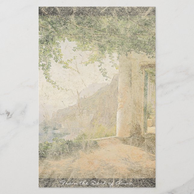 Ozean-Strand-Balkon-Briefpapier Amalfis Italien Briefpapier (Vorderseite)