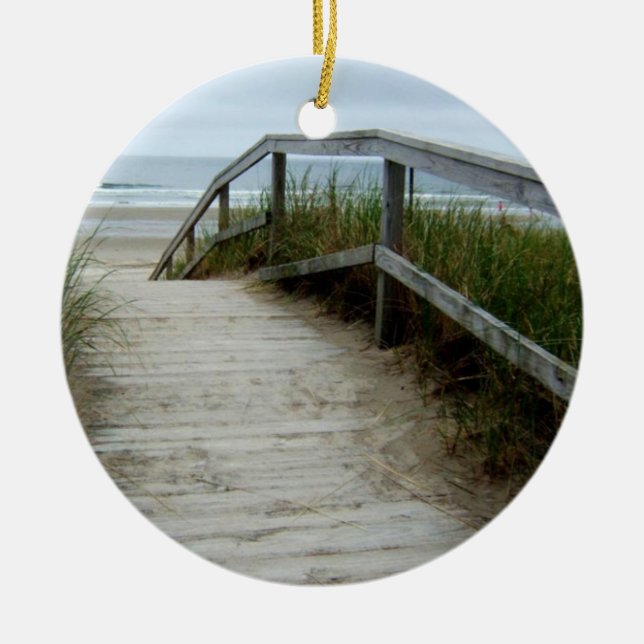 Ozean-Strand-Gehweg Keramik Ornament (Vorne)