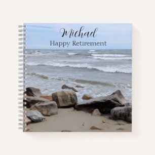 Ozean Strand Meer Foto-Sonderbotschaft und Name Notizbuch