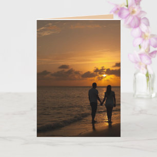 OZEAN STRAND ROMANTISCHE LIEBE, DIE SIE HÄNDKARTE  KARTE