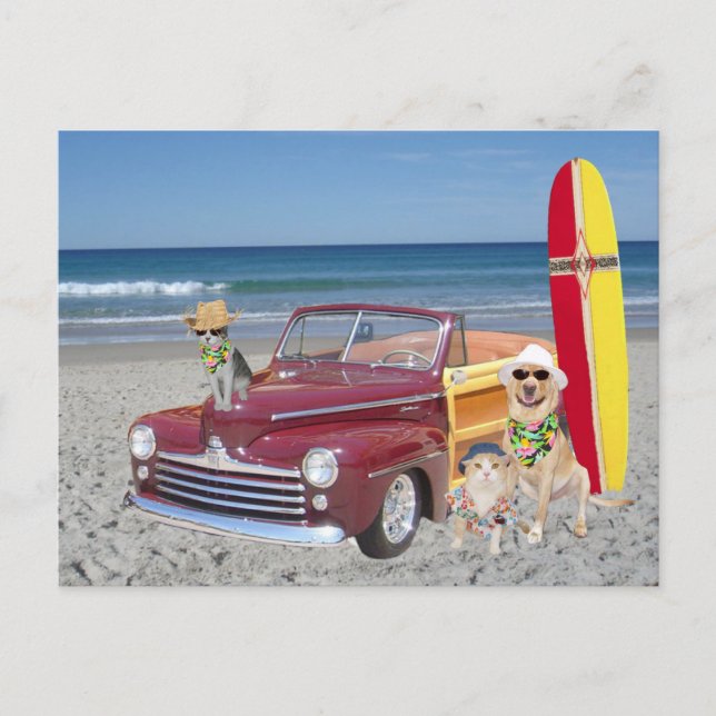 Ozean/Strand/Surfen/Woodie Postkarte (Vorderseite)