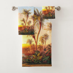 Ozean-Strand-tropisches Palmensun-Bad-Tuch-Set Badhandtuch Set