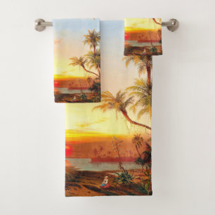 Ozean-Strand-tropisches Palmensun-Bad-Tuch-Set Badhandtuch Set