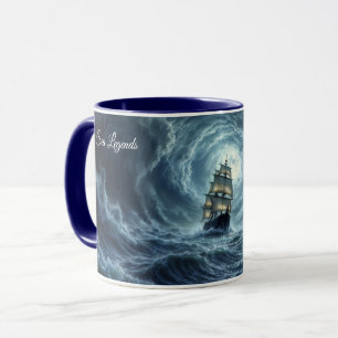 Ozean Sturm Unwetter Galeone Schiff Reise Tasse
