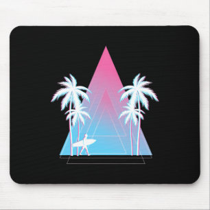 Ozean-Surf-Wassersport-Palmen-Bäume-Surfer-90er-Va Mousepad
