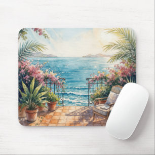 Ozean-Terrasse mit friedlicher Aussicht Mousepad