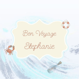 Ozean-Thema Bon Voyage personalisiert mit Namen Aufkleber