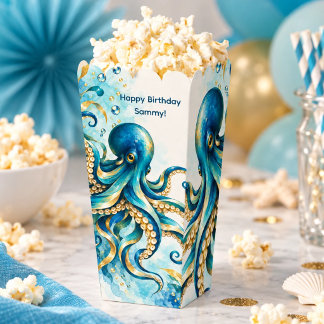 Ozean-Thema | Oktopus | Feier-Event-Popcorn Geschenkschachtel