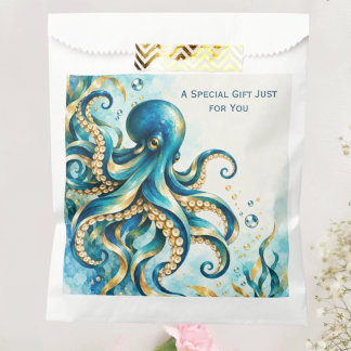 Ozean-Thema | Oktopus | Geburtstagsfeier Geschenktütchen