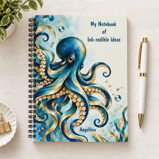 Ozean-Thema | Oktopus | Whimsical  Notizbuch