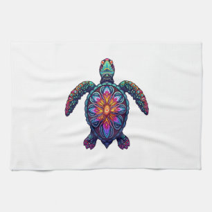 Ozean-Tier-Tie-Dye-Stammes-Meerestier-Maori-Schild Geschirrtuch
